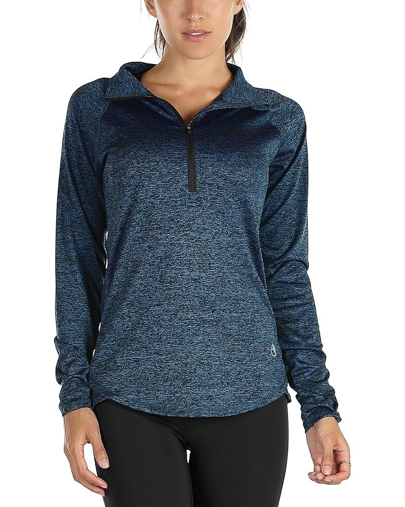 Women's Workout Yoga Track Jacket 1/2 Zip Long Sleeve Running Shirt Royal Blue $16.82 Activewear