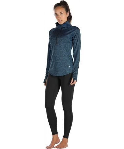 Women's Workout Yoga Track Jacket 1/2 Zip Long Sleeve Running Shirt Royal Blue $16.82 Activewear