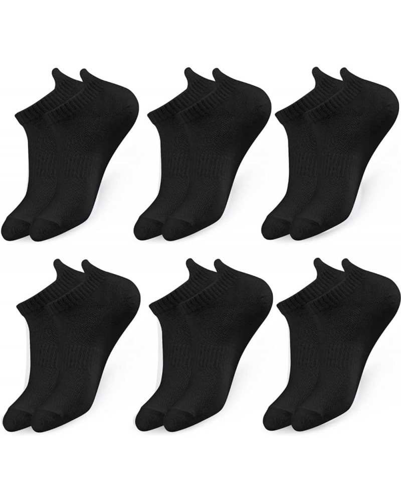 Women's and Men's Running Ankle Socks Low Cut Breathable Socks With Tab 6 Pairs, Black Black $8.24 Activewear