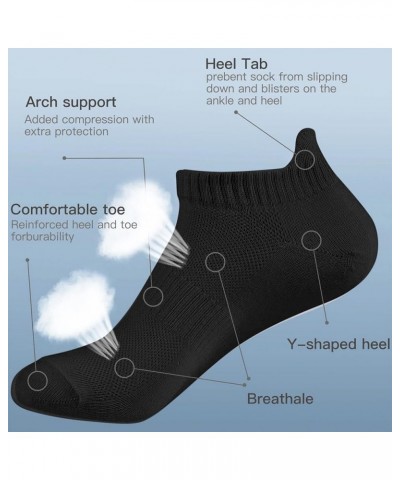 Women's and Men's Running Ankle Socks Low Cut Breathable Socks With Tab 6 Pairs, Black Black $8.24 Activewear