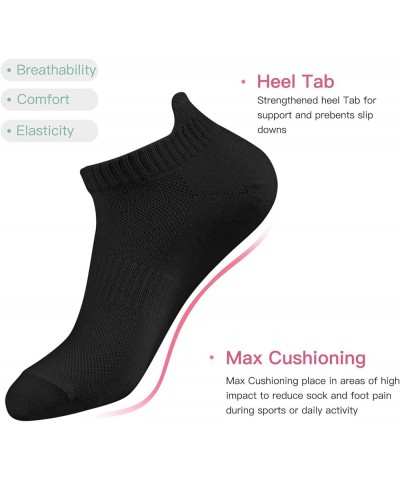 Women's and Men's Running Ankle Socks Low Cut Breathable Socks With Tab 6 Pairs, Black Black $8.24 Activewear