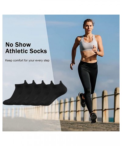 Women's and Men's Running Ankle Socks Low Cut Breathable Socks With Tab 6 Pairs, Black Black $8.24 Activewear