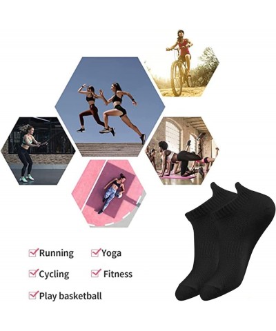 Women's and Men's Running Ankle Socks Low Cut Breathable Socks With Tab 6 Pairs, Black Black $8.24 Activewear