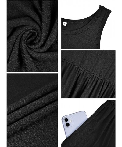 Women's Summer Casual T Shirt Dresses Beach Cover up Plain Pleated Tank Dress 00 Black $14.24 Swimsuits