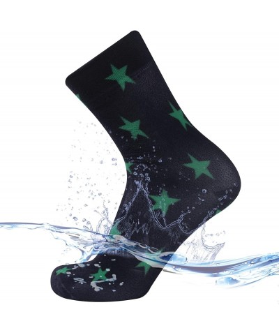 Ultra Thin Waterproof Crew Ankle Socks, Unisex Hiking Kayaking 1 Pair Ultra-thin Black-green Star-crew Socks $16.42 Socks