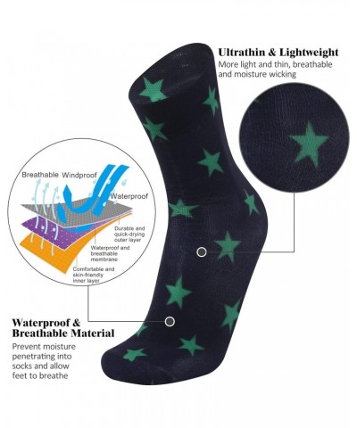 Ultra Thin Waterproof Crew Ankle Socks, Unisex Hiking Kayaking 1 Pair Ultra-thin Black-green Star-crew Socks $16.42 Socks