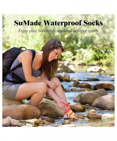 Ultra Thin Waterproof Crew Ankle Socks, Unisex Hiking Kayaking 1 Pair Ultra-thin Black-green Star-crew Socks $16.42 Socks