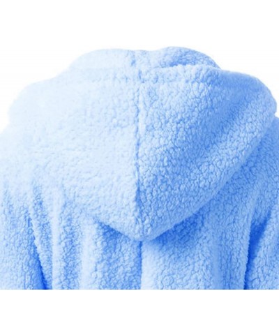 Womens Fleece Jacket With Hood Sherpa Full Zip Up Hoodie Fuzzy Coats Trendy Lightweight Warm Winter Clothes 2023 J032-blue $9...