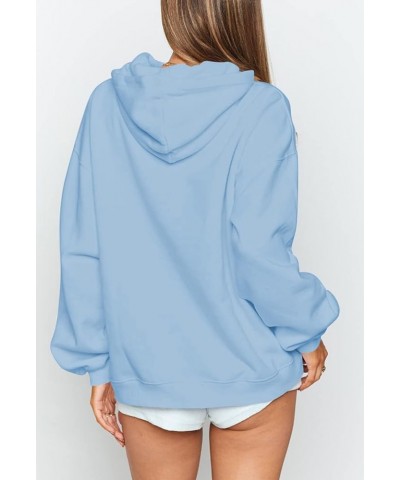 Women's Oversized Hoodies Long Sleeve Sweatshirts Casual Hooded Pullover Loose Lightweight Fall Clothes Light Blue $16.77 Hoo...