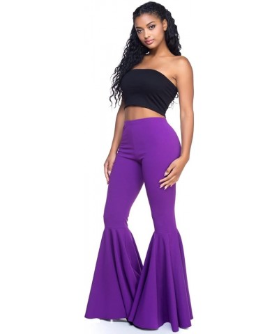 Women's J2 Love Mermaid Ruffle Flare Pants Purple $16.60 Pants