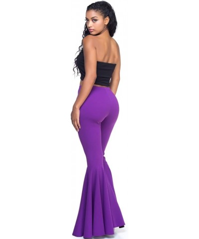 Women's J2 Love Mermaid Ruffle Flare Pants Purple $16.60 Pants