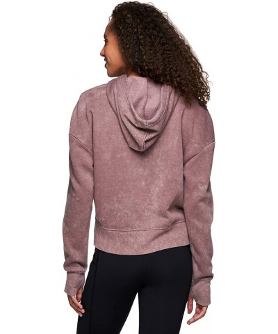 Active Women's Cropped Fleece Sweatshirt, Everyday Midweight Fleece Hoodie Stonewash Clay $11.95 Activewear