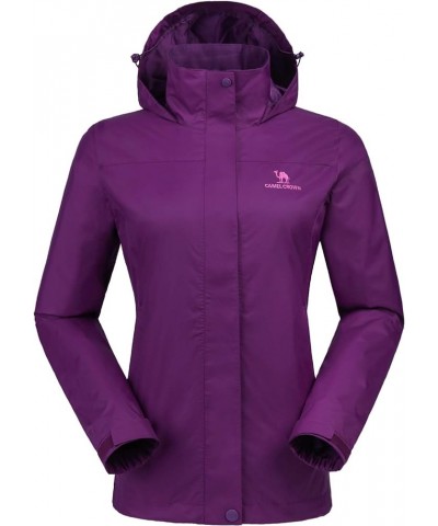 Women's Lightweight Rain Jacket Waterproof Windbreaker Hooded Coat Shell for Outdoor Hiking Climbing Traveling Purple $29.76 ...