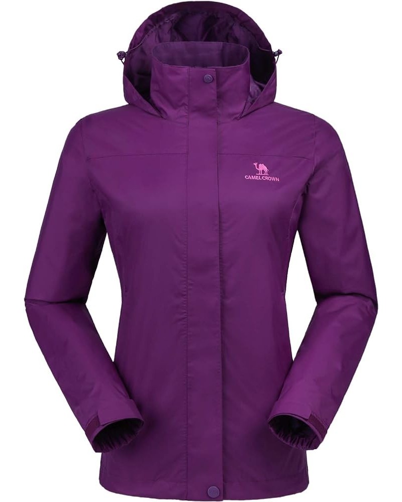 Women's Lightweight Rain Jacket Waterproof Windbreaker Hooded Coat Shell for Outdoor Hiking Climbing Traveling Purple $29.76 ...