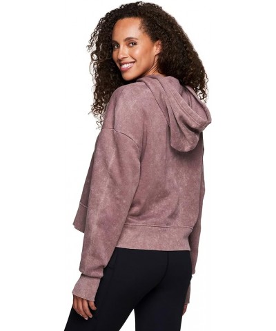 Active Women's Cropped Fleece Sweatshirt, Everyday Midweight Fleece Hoodie Stonewash Clay $11.95 Activewear