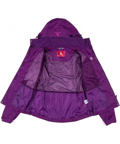 Women's Lightweight Rain Jacket Waterproof Windbreaker Hooded Coat Shell for Outdoor Hiking Climbing Traveling Purple $29.76 ...