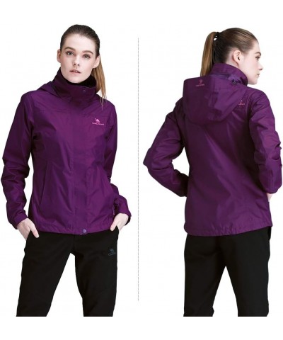 Women's Lightweight Rain Jacket Waterproof Windbreaker Hooded Coat Shell for Outdoor Hiking Climbing Traveling Purple $29.76 ...