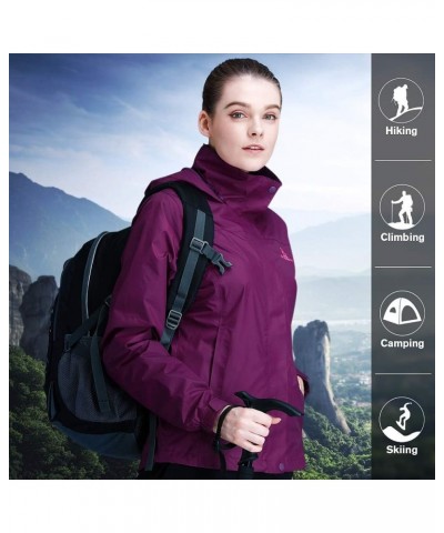 Women's Lightweight Rain Jacket Waterproof Windbreaker Hooded Coat Shell for Outdoor Hiking Climbing Traveling Purple $29.76 ...