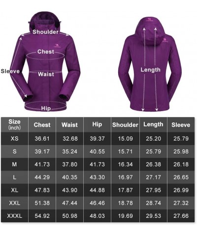 Women's Lightweight Rain Jacket Waterproof Windbreaker Hooded Coat Shell for Outdoor Hiking Climbing Traveling Purple $29.76 ...