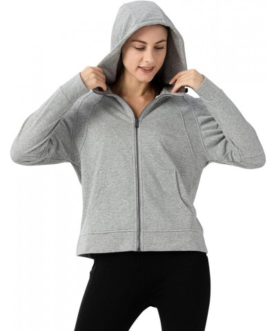 Women's Full Zip Up Hoodie Thumb Hole Cotton Zipper Front Soft Light Zippered Thin Fashion Hoodies Floral Grey $15.20 Hoodies...