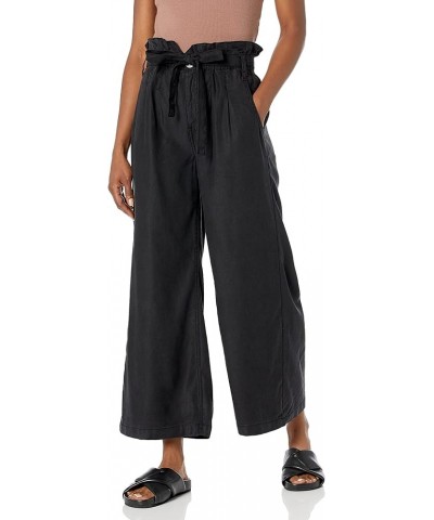 Women's Wide Leg Paper Bag Trouser Pant Black Beauty $24.50 Others