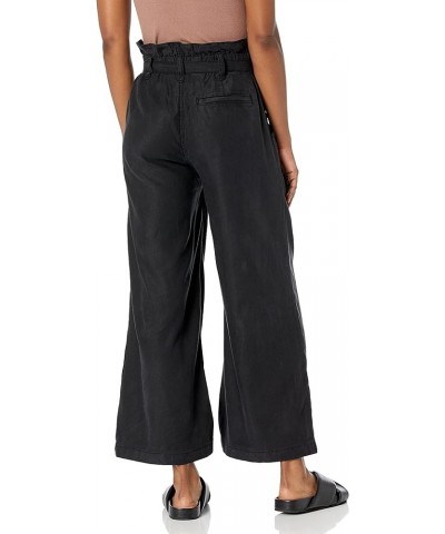 Women's Wide Leg Paper Bag Trouser Pant Black Beauty $24.50 Others