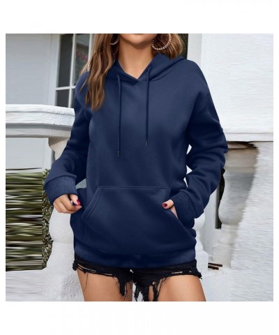 Hoodies for Women Oversized Hooded Sweatshirt Long Sleeve Loose Fit Pullover Drawstring Plus Size Tops with Pockets E-navy $8...