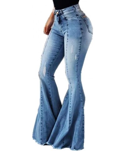 Women's High Waisted Bell Bottom Washed Denim Jeans Skinny Flared Bootcut Denim Pants Blue 10 $15.17 Jeans