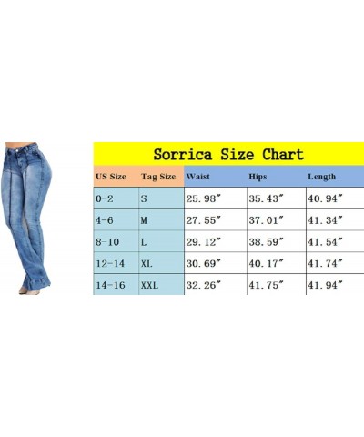 Women's High Waisted Bell Bottom Washed Denim Jeans Skinny Flared Bootcut Denim Pants Blue 10 $15.17 Jeans