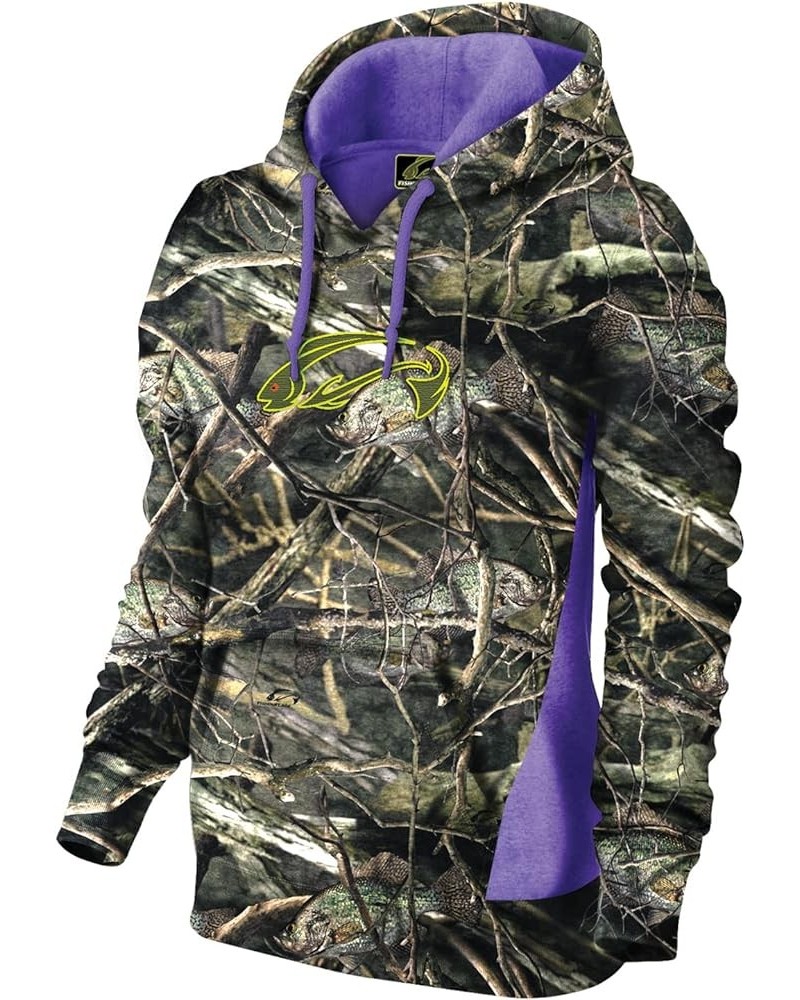 Ladies Hoodie - Women's Fishing Sweatshirt Crappie Purple $39.74 Hoodies & Sweatshirts