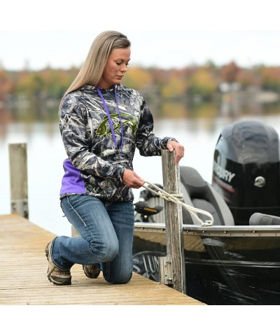 Ladies Hoodie - Women's Fishing Sweatshirt Crappie Purple $39.74 Hoodies & Sweatshirts