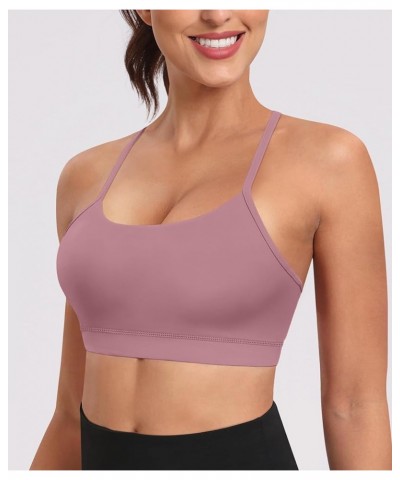 Spaghetti Strap Padded Sports Bras for Women - Y Back Yoga Workout Tops (3 Pack) Black White Lightpurple $16.10 Lingerie