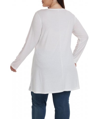 Heather Plus Size Tunic Tops for Women Long Flowy Shirts for Leggings White $13.40 Tops