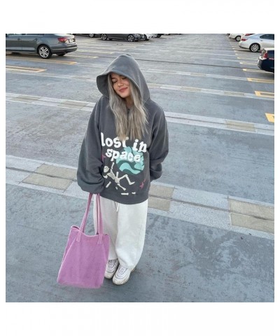 Y2K Skeleton Hoodie Women Pullover Letter Print Graphic Oversized Jacket Men Vintage Fashion Sweater Street Sweatshirt Grey $...