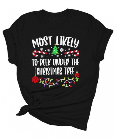 Women Merry Christmas T Shirts Santa Xmas Tree Elk Funny Crewneck Tshirt Casual Novelty Graphic Short Sleeve Tee Tops 503-tue...