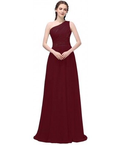 Women's Chiffon Long Bridesmaid Gowns Burgundy1 $38.87 Dresses