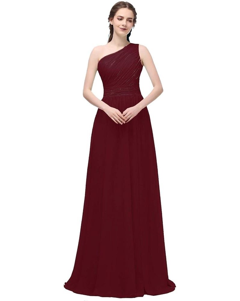 Women's Chiffon Long Bridesmaid Gowns Burgundy1 $38.87 Dresses