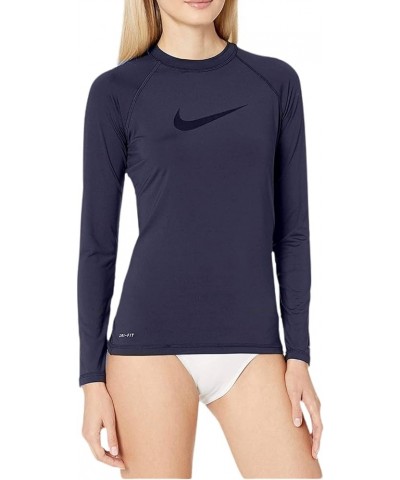 Women's Standard UPF 40+ Short Sleeve Rashguard Swim Tee Navy Midnight Tonal Swoosh $14.21 Swimsuits