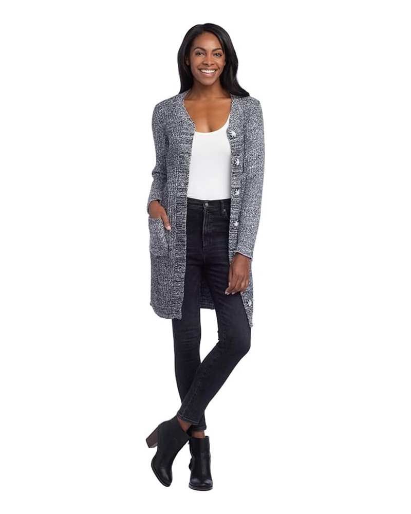 34" Heather Rib Marshmallow Button Down Cardigan Heather Black $46.55 Others