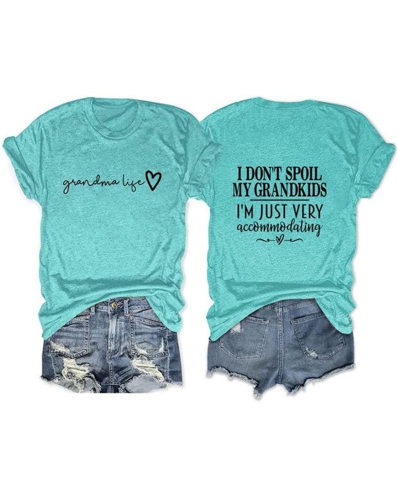 Womens I Don't Spoil My Grandkids T-Shirt Funny Short Sleeve Trendy Graphic Tee Tops Mom Grandmom Gift Shirts Blue $11.44 T-S...