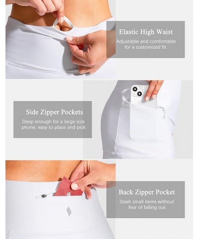 19" Golf Skorts Skirts for Women Zipper Pockets Knee Length Skort Women's High Waist Athletic Tennis Skirt A White $19.50 Skirts