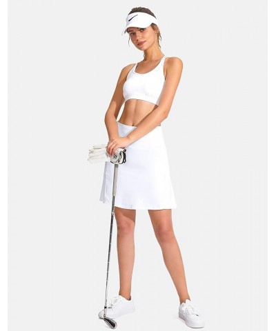 19" Golf Skorts Skirts for Women Zipper Pockets Knee Length Skort Women's High Waist Athletic Tennis Skirt A White $19.50 Skirts