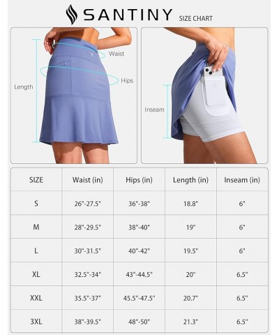 19" Golf Skorts Skirts for Women Zipper Pockets Knee Length Skort Women's High Waist Athletic Tennis Skirt A White $19.50 Skirts