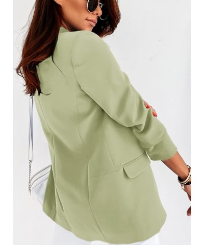 Women's 2023 Fall Casual Blazers Long Sleeve Open Front Blazers Work Office Jacket Blazer Green $23.82 Blazers