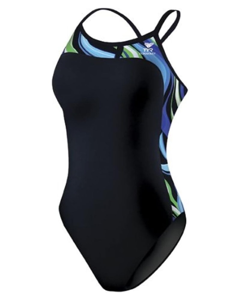 Women's Shockwave Diamondback Suit Blue/Green $18.92 Swimsuits