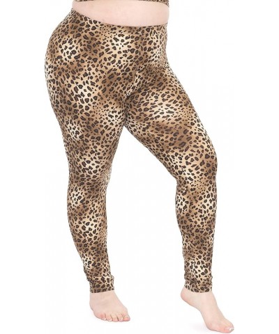 Women's Plus Size Knee & Full Length Leggings | X-Large - 7X Full Length Brown Cheetah $11.19 Leggings