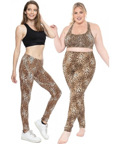 Women's Plus Size Knee & Full Length Leggings | X-Large - 7X Full Length Brown Cheetah $11.19 Leggings