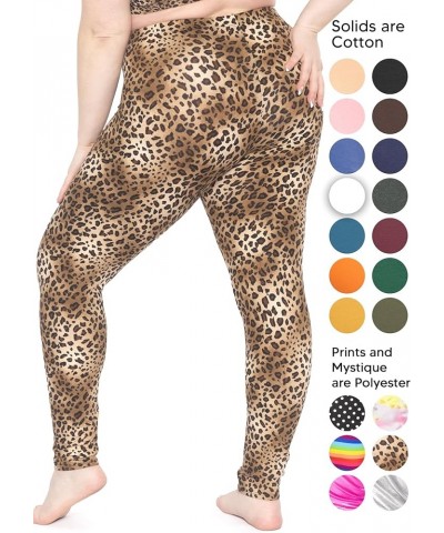 Women's Plus Size Knee & Full Length Leggings | X-Large - 7X Full Length Brown Cheetah $11.19 Leggings