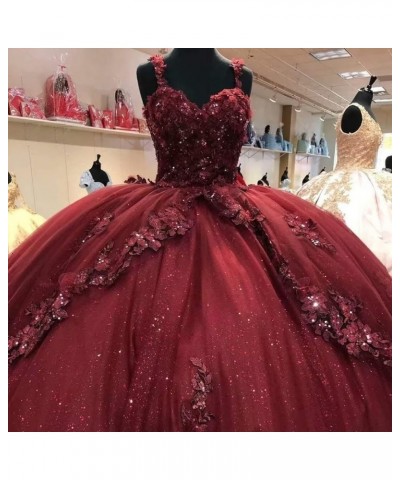 Woman's Off Shoulder Quinceanera Dress 3D Flower Applique Sweet 16 Ball Gowns Glitter Tulle Princess Prom Dress Royal Blue $6...