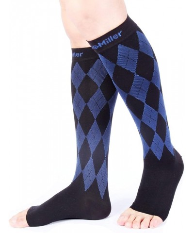 Open Toe Compression Socks Women 20-30mmhg - Argyle Design Toeless Compression Socks Women and Men Black.blue Open Toe $10.69...